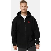 Lonsdale Latheron Reißverschlusspullover - Black / Red - L