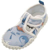 Playshoes "Aqua-Schuh Dino allover" in Blau | Blau,Schwarz,Orange,Weiß -