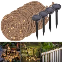 Lunartec Lichterkette Naturfaser 60 LEDs 2er Set