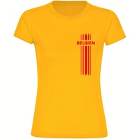 Multifanshop Damen T-Shirt - Belgien - Streifen - Druck