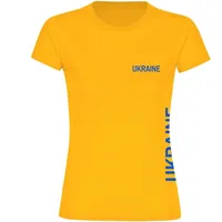 Multifanshop Damen T-Shirt - Ukraine - Brust & Seite