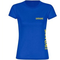 Multifanshop Damen T-Shirt - Ukraine - Brust & Seite
