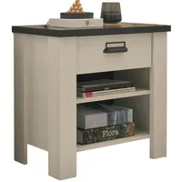 Furn.design Nachttisch, Weiß, Anthrazit, Metall, Nachbildung, 60x61x39 cm, Schlafzimmer,