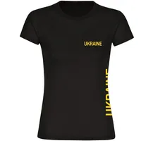 Multifanshop Damen T-Shirt - Ukraine - Brust & Seite