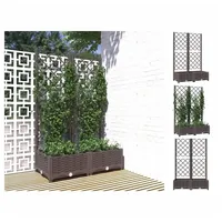 VidaXL Pflanzkübel mit Rankgitter Braun 80x40x121,5 cm PP