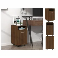 VidaXL Beistellschrank mit Rollen Braun Eiche 33x38x60cm Holzwerkstoff