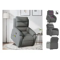 VidaXL Massagesessel mit Aufstehhilfe Dunkelgrau Stoff