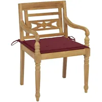 VidaXL Batavia-Stühle mit Kissen 8 Stk. Massivholz Teak