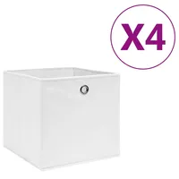VidaXL Aufbewahrungsboxen 4 Stk. Vliesstoff 28x28x28 cm Weiß