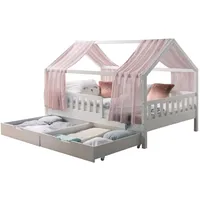 TICAA Kinderbett Hausbett Kim 90x200 cm, 100x200 cm, 120x200