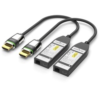 FIBERX HDMI Extender FX-P355 - 4K Premium Hochgeschwindigkeits-HDMI-Multimode-Glasfaser-Extender-Set, mit