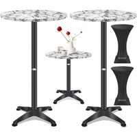 Kesser KESSER® 2in1 Stehtisch Bistrotisch Aluminium Edelstahlplatte höhenverstellbar 70cm