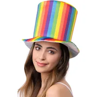 Smiffy’s Deluxe Pride Regenbogen-Streifenhut, Regenbogen-/Gay-Pride-Artikel, Kostüm-Zubehör für Erwachsene