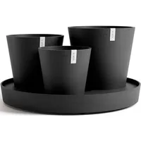 Ecopots Dubai Dunkelgrau", grau (dunkelgrau), B:56,5cm H:30,7cm T:56,5cm Ø:26,1cm,
