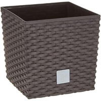 Prosperplast Übertopf Rato Low dunkelbraun, 20 x 20 x