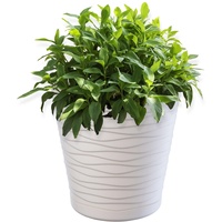Kadax Blumentopf mit Untersetzer, aus Kunststoff, rund, 13 cm,