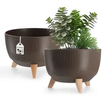 Kadax Blumentopf aus Kunststoff mit drei Einsteckstützen, 33 cm,