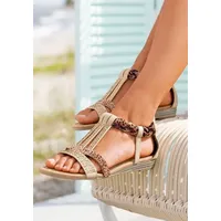 LASCANA "Sommerschuh, Sandalette, offener Schuh", Damen, Gr. 38, beige