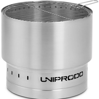 Uniprodo Feuerschale Edelstahl 55x55x48 cm mit Grillrost - 55
