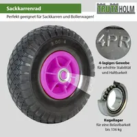 Baumarktplus Sackkarrenrad 260x85mm 3.00-4 Bollerwagenrad Luftrad Ersatzrad Nabenlänge 60mm