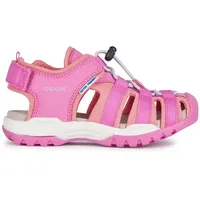 GEOX J Borealis Girl B Sandal, Fuchsia/LT Coral, 38