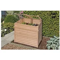 Gartenwelt Riegelsberger Hochbeet Kräuterbeet 125x85x101/110 cm Frühbeet aus Lärchenholz