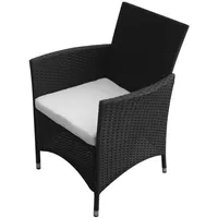 VidaXL Gartenstühle 2 Stk. Poly Rattan Schwarz