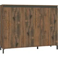 Möbelando Schuhschrank >Genio Industrial< in Eiche, Holzwerkstoff - 138x110x40cm