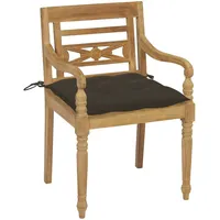 VidaXL Batavia-Stühle mit Kissen 4 Stk. Massivholz Teak