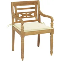 VidaXL Batavia-Stühle mit Kissen 8 Stk. Massivholz Teak