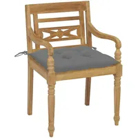 VidaXL Batavia-Stühle mit Kissen 4 Stk. Massivholz Teak