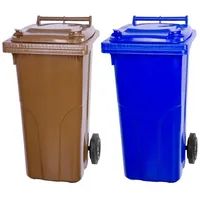 Proregal SuperSparSet 2x 2-Rad-Mülltonne Mgb HDPE-Kunststoff 120 Liter Braun