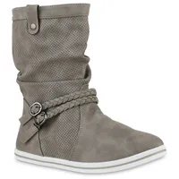 VAN HILL Damen Schlupfstiefel in Hellgrau