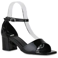 VAN HILL Damen Klassische Sandaletten in Schwarz Lack