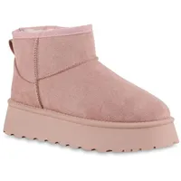 VAN HILL Damen Plateau Boots in Rosa