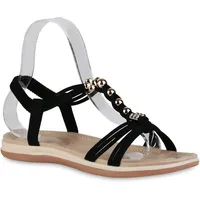 VAN HILL Damen Riemchensandalen in Schwarz