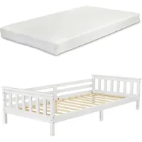 [en.casa] Kinderbett Nuuk 90x200 cm mit Kaltschaummatratze Weiß