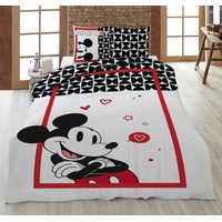 Aymax Bettwäsche Mickey in Love weiß rot 135 x