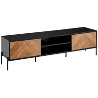 Wohnling Lowboard 163 x 45 x 40 cm Schwarz/Eiche