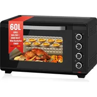 Homelux Minibackofen 60 Liter 2000W Pizza-Ofen, Mini Backofen mit