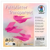 Ursus 2536151 - Faltblätter Transparent Eosin, 42 g/m2, 100