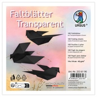 Ursus 2536190 - Faltblätter Transparent Schwarz, 42 g/m2, 100