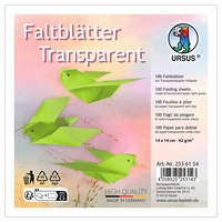 Ursus 2536154 - Faltblätter Transparent Hellgrün, 42 g/m2, 100