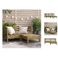 VidaXL Gartensofa 2-Sitzer mit Hocker Kiefernholz Imprägniert