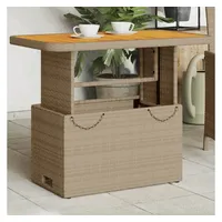 VidaXL Gartentisch Beige 90x55x71 cm Poly Rattan und Akazienholz