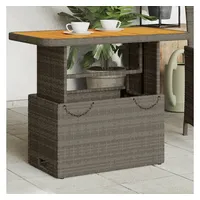 VidaXL Gartentisch Grau 90x55x71 cm Poly Rattan und Akazienholz
