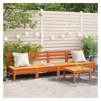 VidaXL Gartensofas ohne Armlehnen 4 Stk. Wachsbraun Massivholz Kiefer