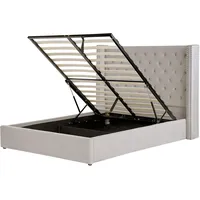 Beliani Bett mit Stauraum Samtstoff LUBBON 160 x 200