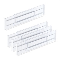 Relaxdays Schubladentrenner, 4er Set, verstellbare Ladentrenner Schublade 28 bis