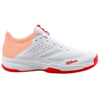 Wilson KAOS Stroke 2.0 Tennis Shoe, White/Peach Parfait/Infrared, 38